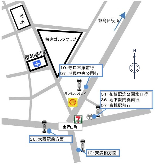 バス停の所在地図